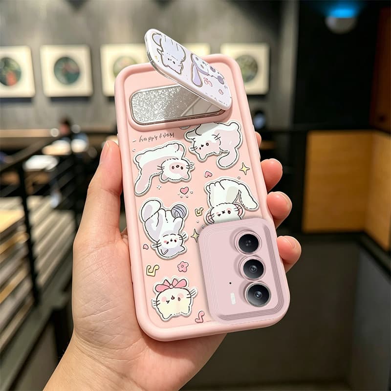 Capinha Realme c75 c71 c75x C73 C85 c100i c100x 4g normal Capa feminina rosa Suporte JTKLMZJ9