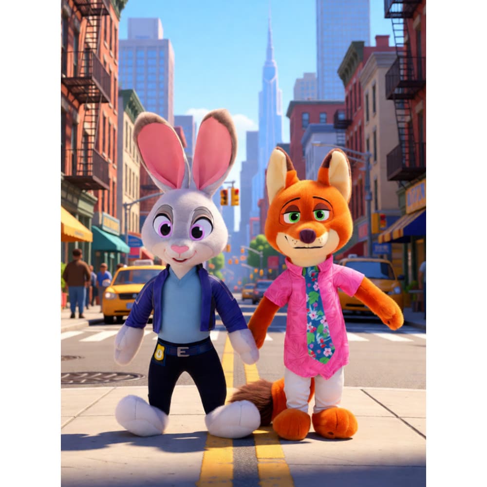 Crazy Zoo Judy Nick Brinquedo de pelúcia Omink Tecido Boneca PP Algodão Recheado Raposa Coelho Boneca