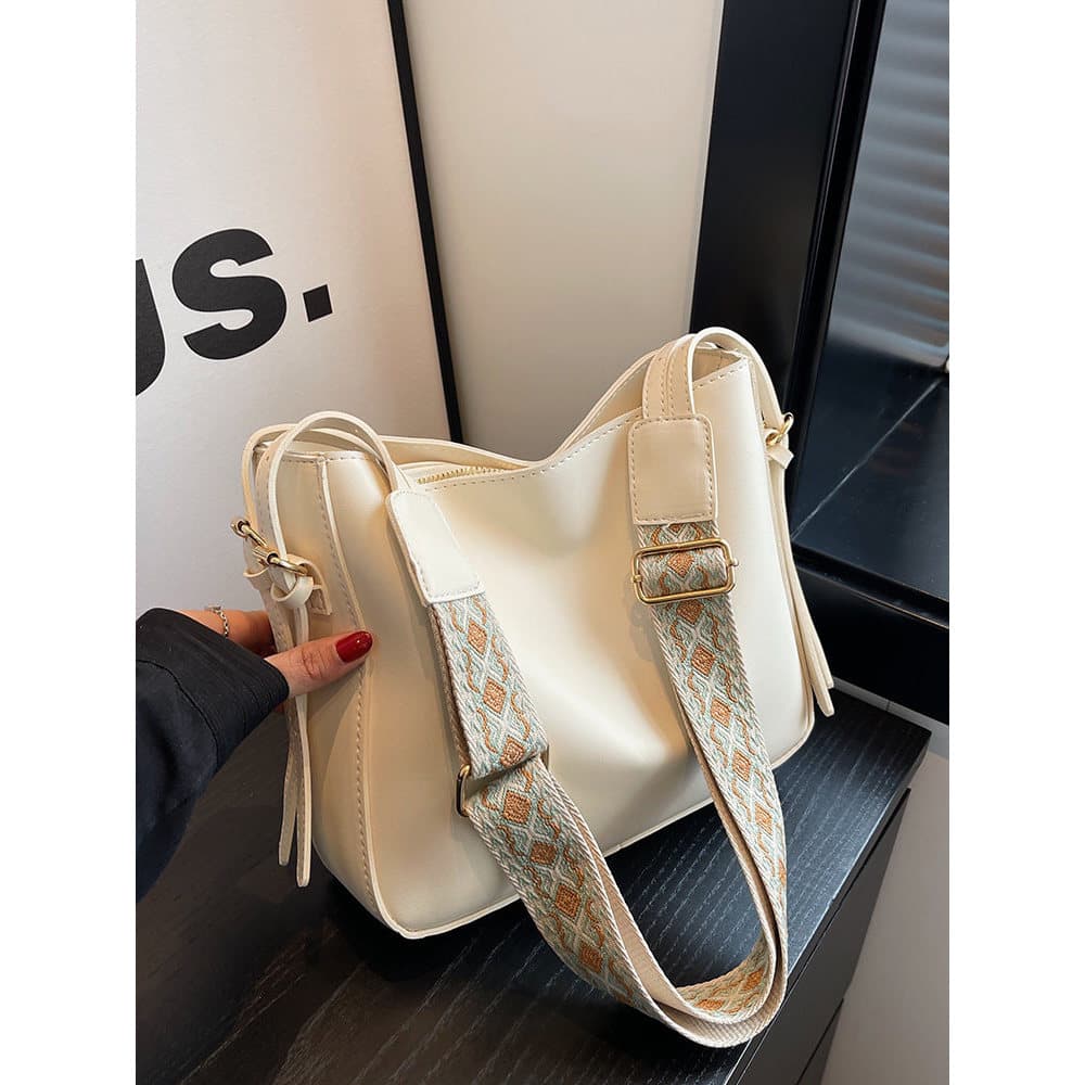 bolsa transversal feminino Bolsa Bolsa Feminina Verão All-Match Textura de Banda Larga Bolsa Mensageiro