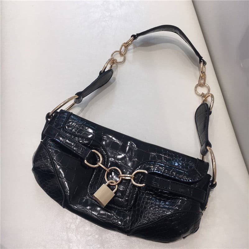 bolsa transversal feminino Bolsa ASOS nicho Design Retro crocodilo padrão axilas saco All-Match francês portátil de um o