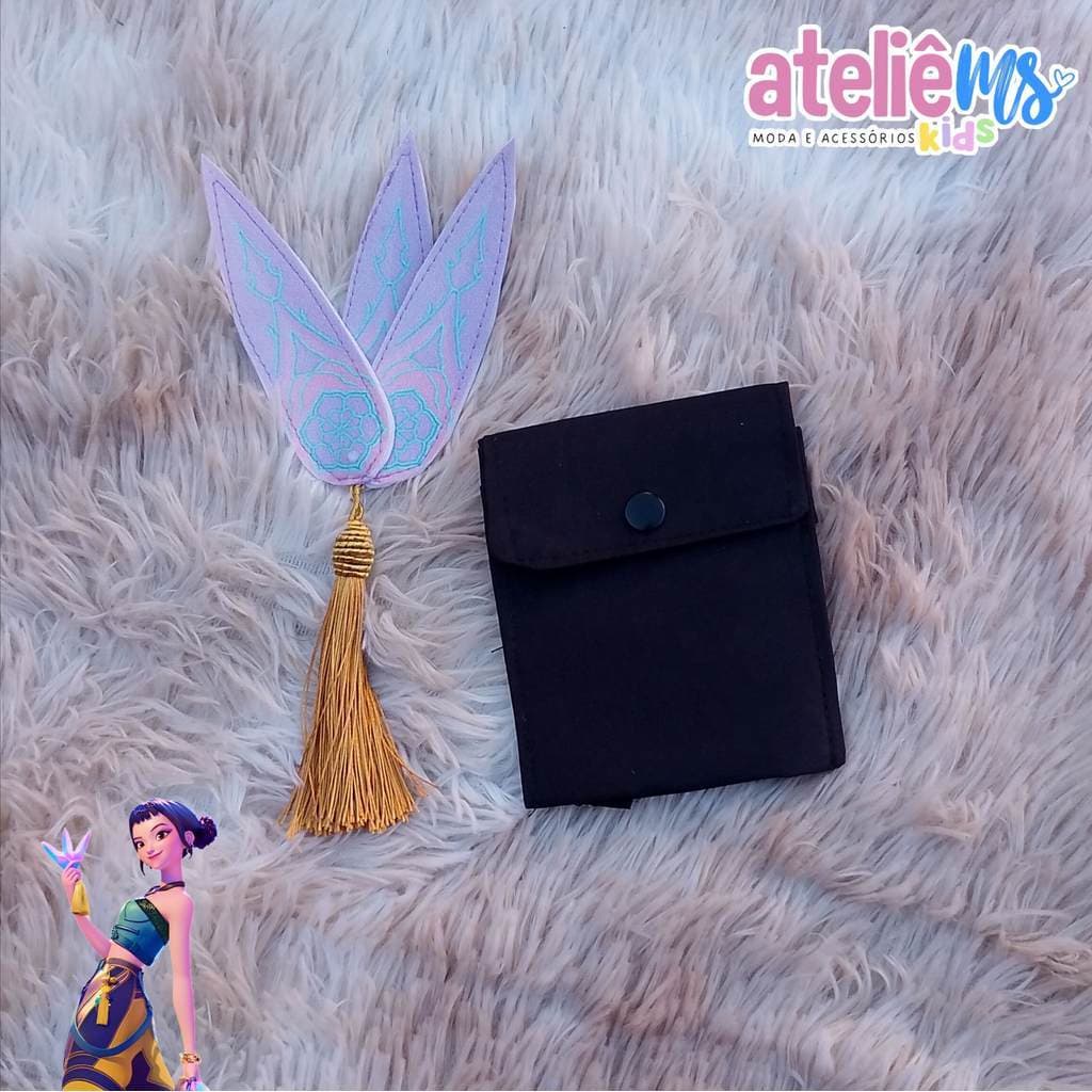 Adaga de Feltro com Estampa + Bolsa Regulável Zoey das guerreiras Cosplay  Shin-kal (ou Shinawauwa