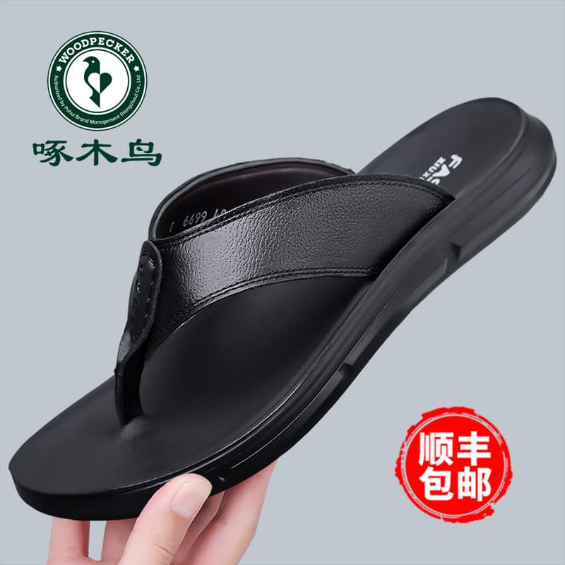 Woodpecker verão novo estilo sandálias masculinas antiderrapante sapatos de praia casuais flip-flops flip-flops sandália