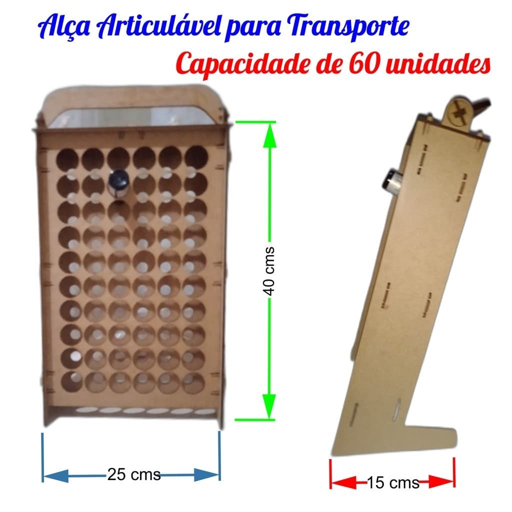 Suporte Expositor De Tintas Para Tatuagem para 60 unidades com Alça de Transporte
