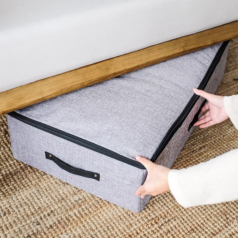 Caixa de armazenamento de tecido novo estilo cama sob caixa de armazenamento dormitório quarto armazenamento à prova de