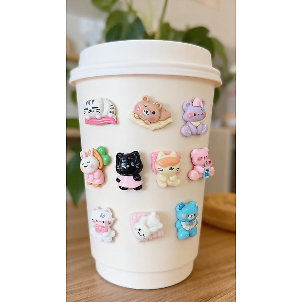 Pingente Decorativo Garrafa com Apliques Kawaii 3D 💖 Estilo Fofo e Exclusivo