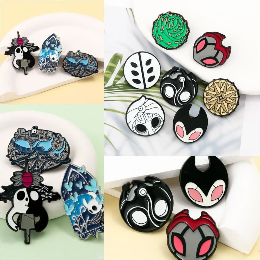 Jogo Oco Cavaleiro Osso Prego Broches Emblema Puro Espada Metal Esmalte Vespa Rainha Pinos Cosplay Adereços Mochila Jóia