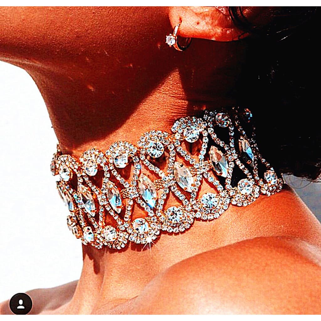 Colar Gargantilha Curta com Diamantes 92O9