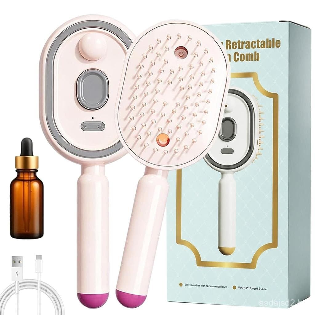 Novo Modelo 2026 de Escova de Massagem com Almofada de Ar e Spray Elétrico, Escova a Vapor Elétrica Recarregável, Escova