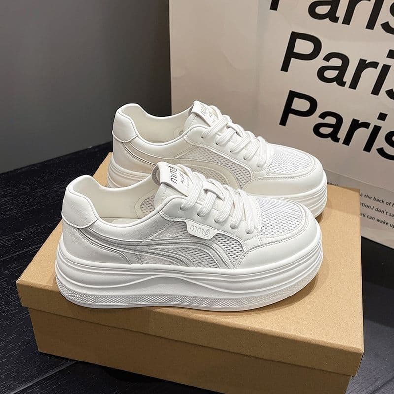 Ultra-leve venda quente pequena malha respirável esportes casuais sapatos brancos femininos 2026 primavera verão novo es