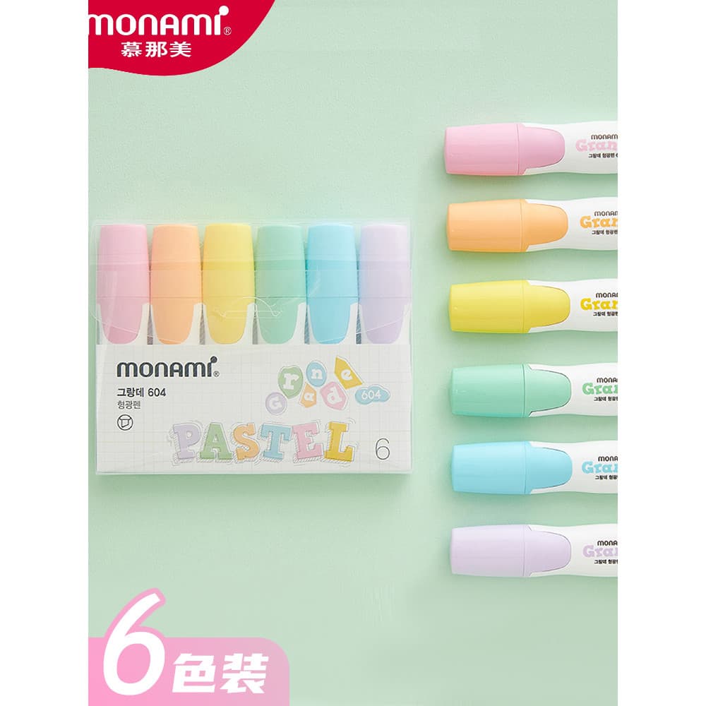 Coreia Coreia monami monami Novo Marcador Nova Cor Suave de Secagem Rápida Monami Marcador Caneta Manual de 6 Cores Estu