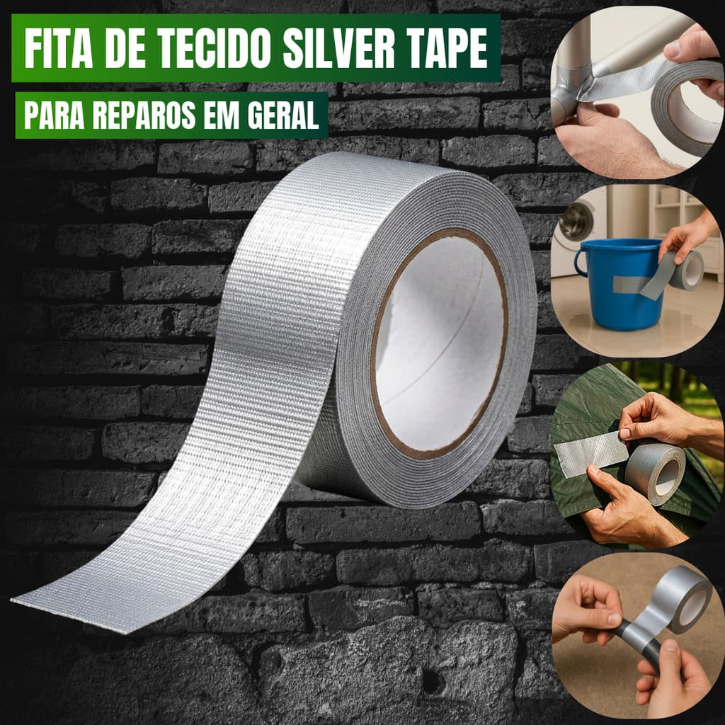 Fita Adesiva Silver Tape De Tecido Resistente à Água Multiuso