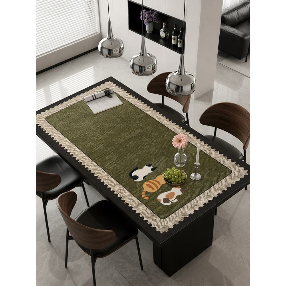 Tapete de mesa estilo Medieval, à prova de óleo, à prova d'água, descartável, retrô, 2026, novo estilo, luz, luxo, alta