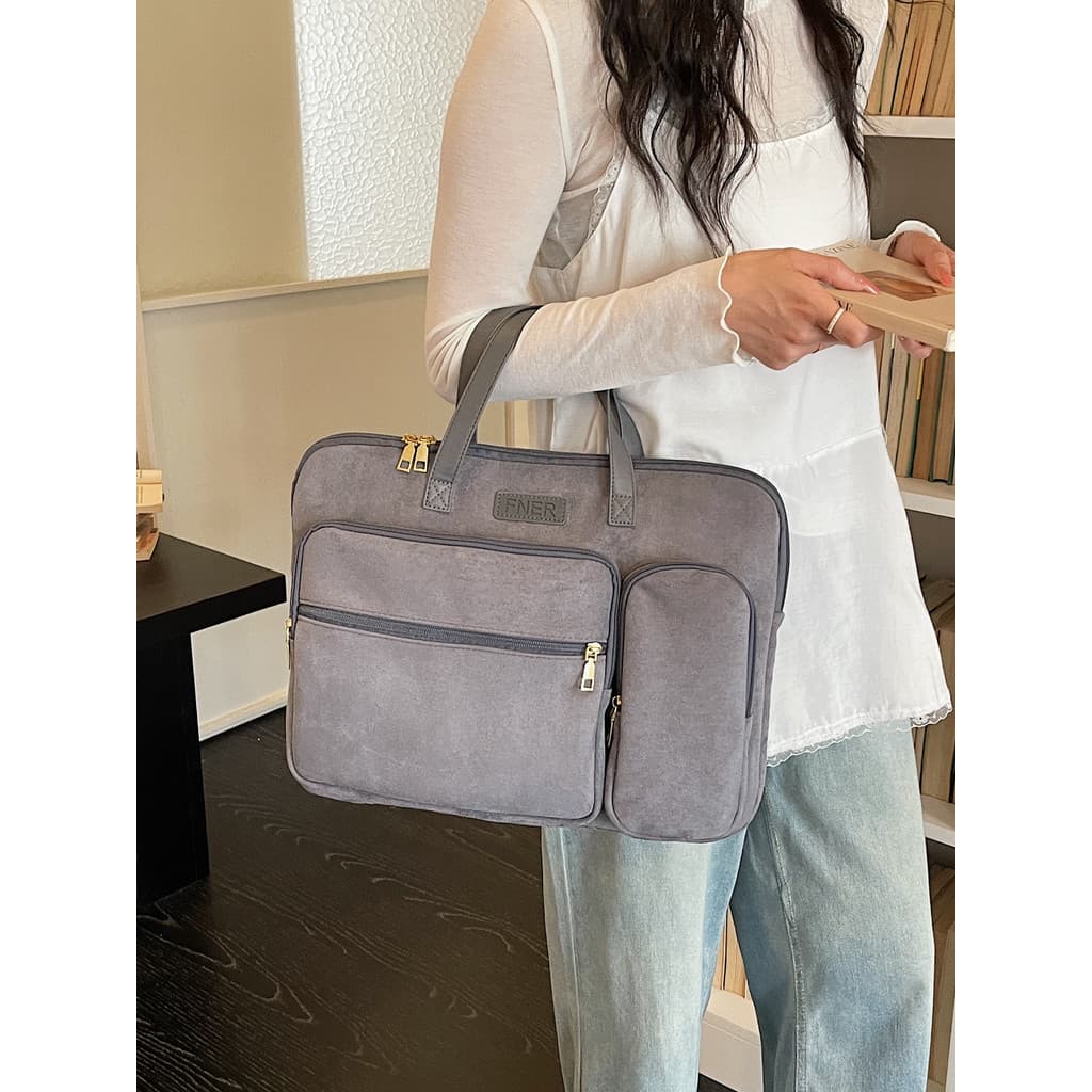 Fosco Retro computador saco 2026 novo estilo 50cm Notebook bolsa de armazenamento negócios grande capacidade feminino Co