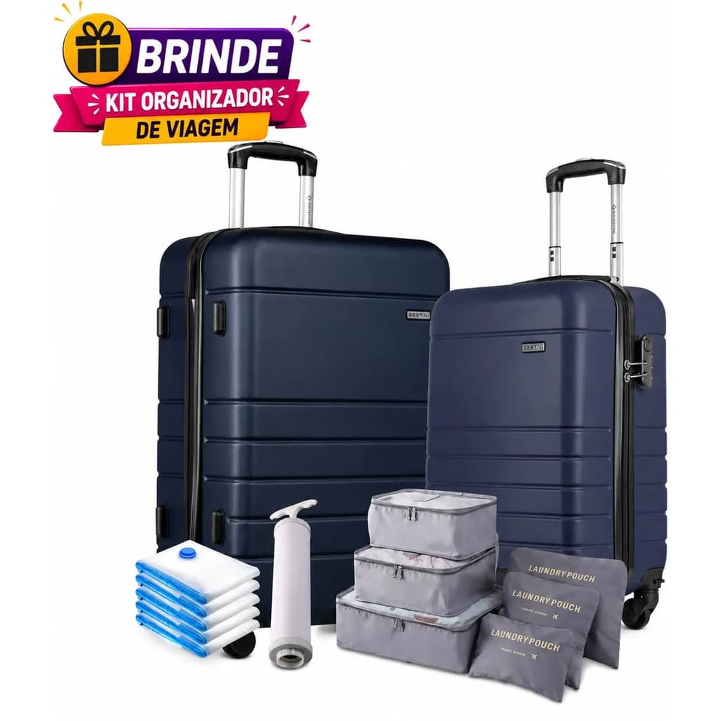 Kit Malas De Viagem Inquebrável Bordo 10kg +média 23kg