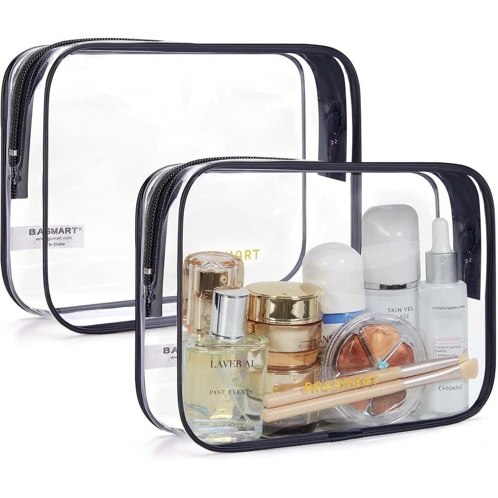 BAGART Bolsa de Higiene Transparente, Pacote com 2 Bolsas de Higiene para Viagem Aprovadas pela TSA, Bolsa para Acessóri