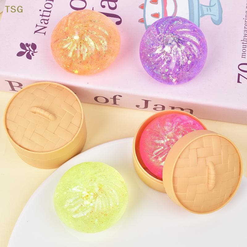 [Trêsgoodstonesgen] Colorido Squeeze Glitter Bolinho Bola De Estresse Brinquedo Sensorial Para Alívio De Ansiedade Crian