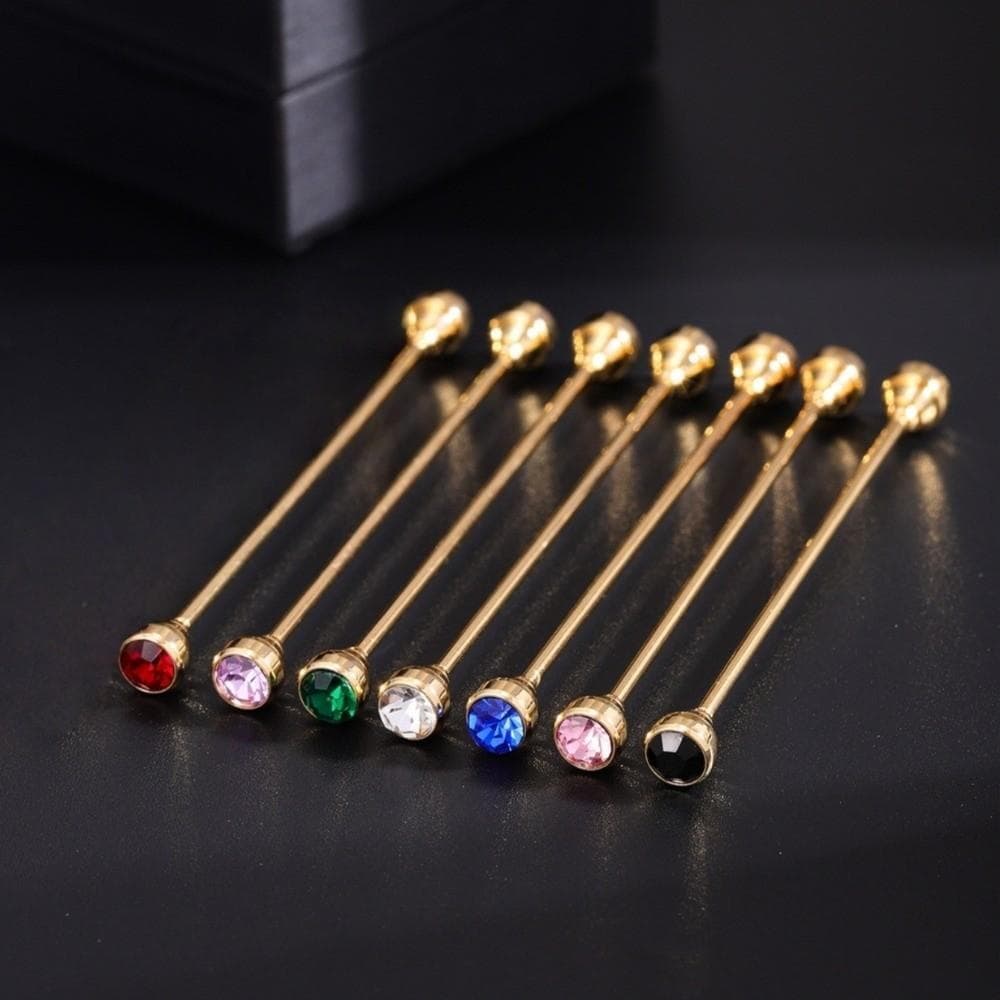 Agulha De Colar De Gravata De Cristal  , Alfinete De Colarinho De Camisa Removível Com Fivela Espiral , Mini