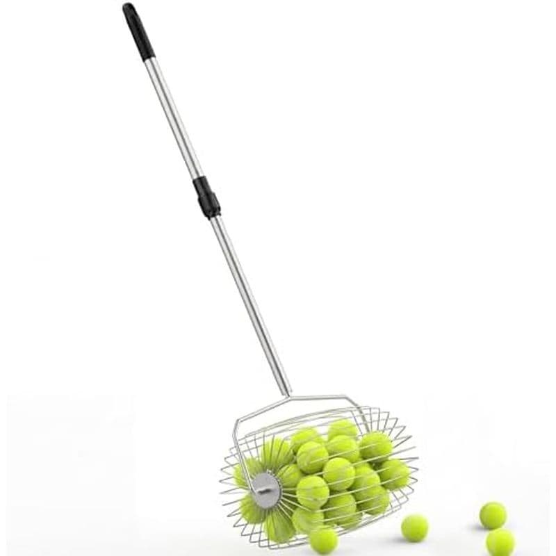 YooKoo Rolling Tennis Ball Picker , Funil De Bola De Tênis Ajustável De 29 " – 43 " , Leve E Resistente , Comporta Até 2