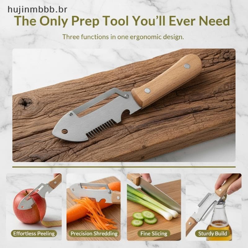 Descascador De Vegetais Em Aço Inoxidável huji Multifuncional Para Descascar Frutas Sem Esforço Na Cozinha br