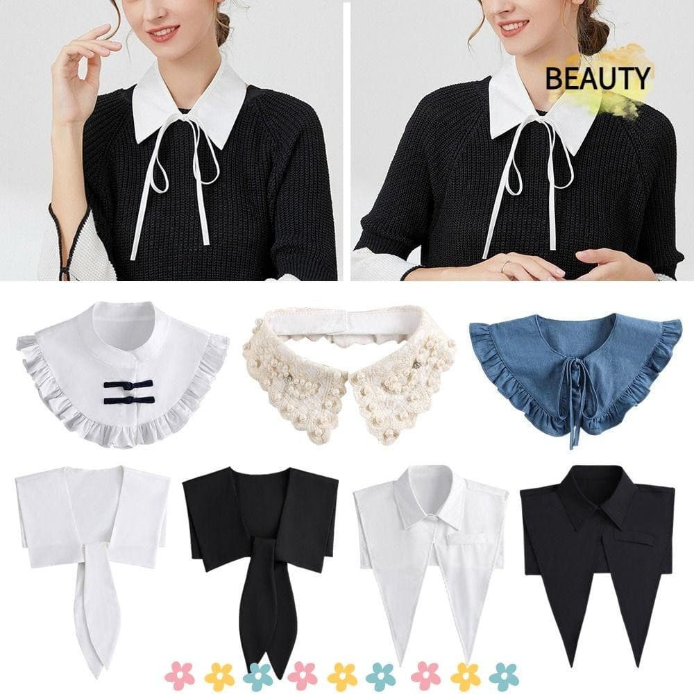 Lapela BEAU , Camisa De Algodão Destacável Colarinho Falso , Moda Clássica Vintage Acessórios De Roupa Feminina