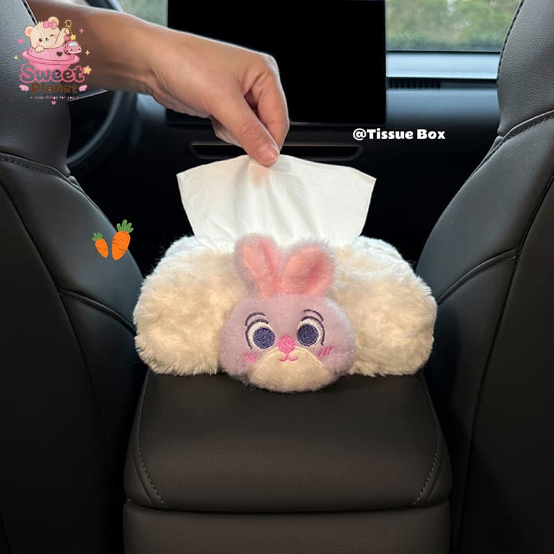 SweetPlanet Crazy Animal City Judy Caixa de tecido para carro Caixa de apoio de braço para carro Bolsa de tecido para ca