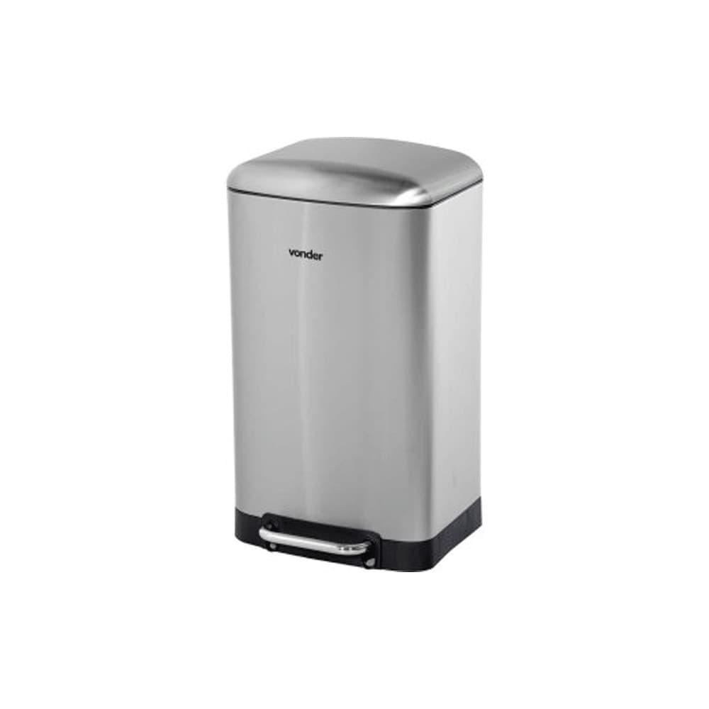 Lixeira Inox Retangular 30l Vonder