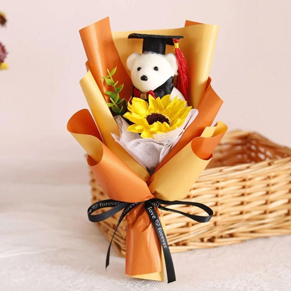 NEXMO 10 Pçs/set Boneca Urso De Formatura , Comemorar Festa Espuma Mini Buquê De Flores , Pelúcia
