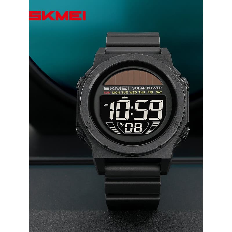 Momento beleza moda relógio eletrônico multifuncional à prova dwaterproof água relógio Solar masculino estudante esporte