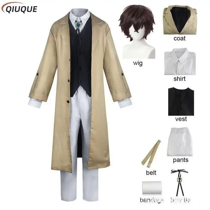 Peruca de Cosplay de Osamu Dazai da Agência de Detetives Blindada para Homens e Mulheres, Fantasias de Anime XEOR KB5Y C