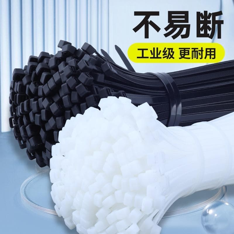 Abraçadeiras de Nylon plástico inverno preto branco abraçadeiras de travamento automático alças fixas de alta resistênci
