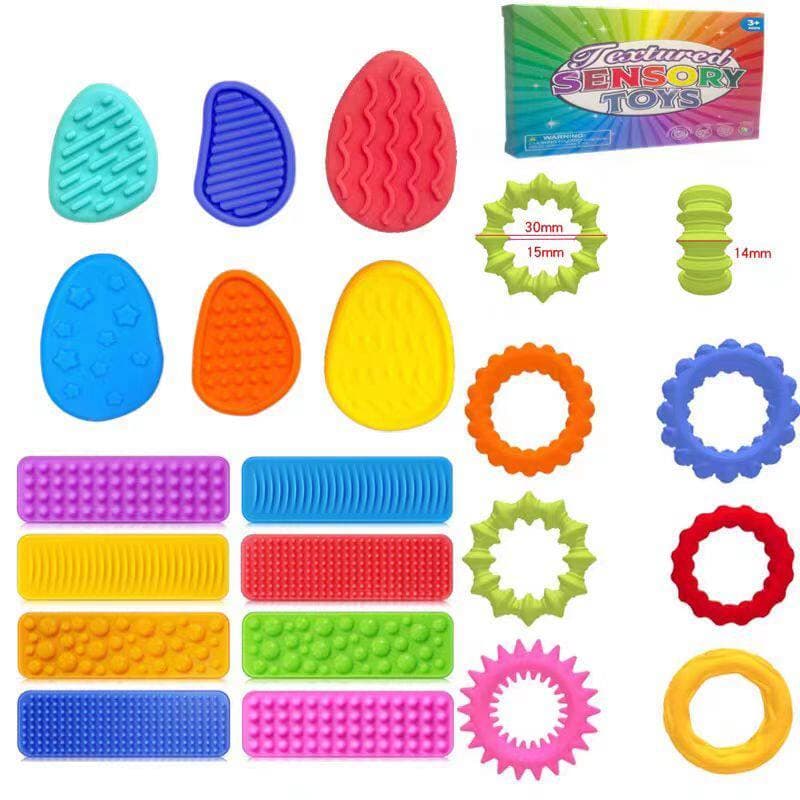 Novo produto sensorial brinquedos de descompressão sensorial conjunto de brinquedos de descompressão textura de Silicone