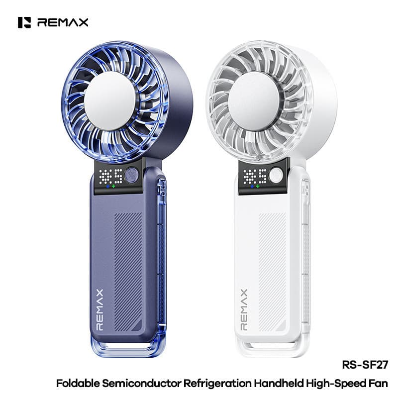 REMAX Dobrável Semicondutor Refrigeração Portátil Ventilador de Alta Velocidade Bateria Grande Bateria de Longa Duração