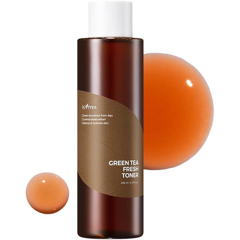 ISNTREE Green Tea Fresh Toner 200ml, 6.76 fl.oz | Korean Skincare | Toner for Oily Skin | Sebum Control | Hydrating and