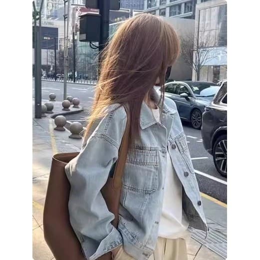 Popular estilo coreano deste ano estilo Hong Kong Casual lavado pequeno curto Denim jaqueta feminina mais magro olhar ja