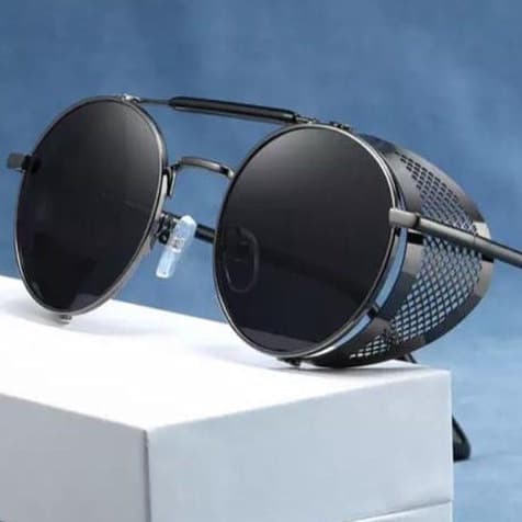Óculos de Sol Estilo Steampunk Alok Clássico Retrô de Metal UV400