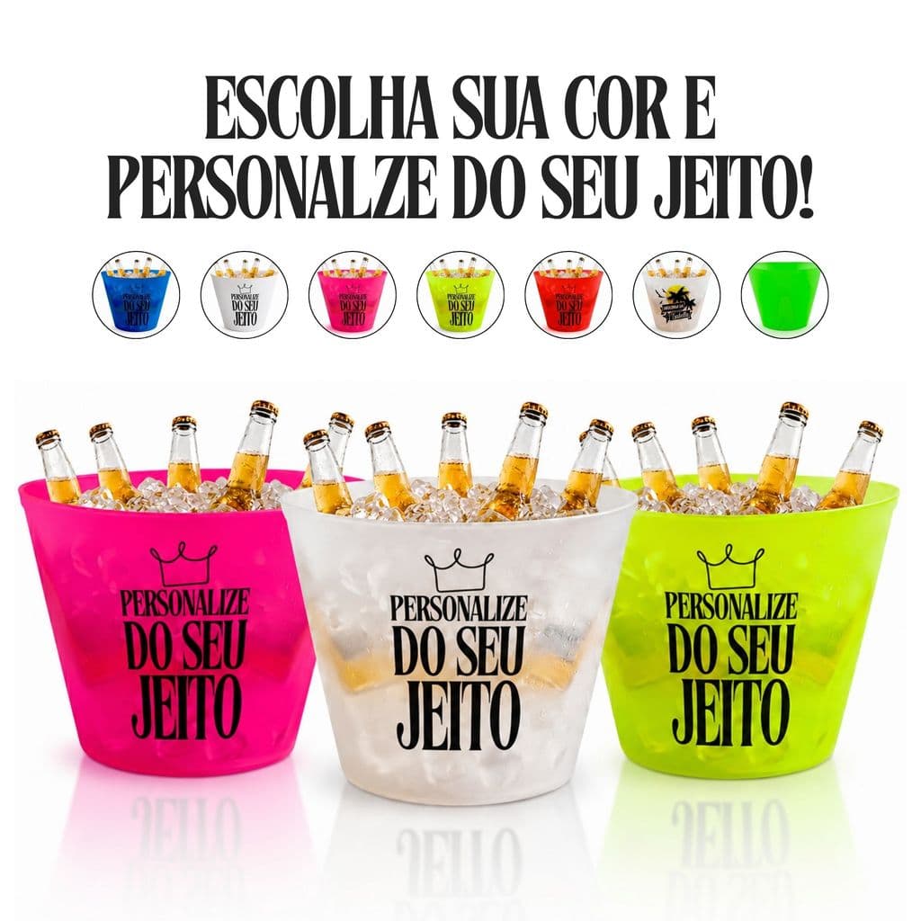 Balde de Gelo Ecologic 5L Personalizado Sua Arte Logo Festa Aniversario