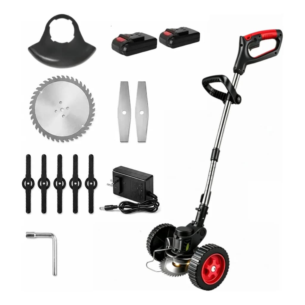 Aparador de Grama Elétrica a Bateria 21V com 2 Baterias e Kit de Lâminas Jardim
