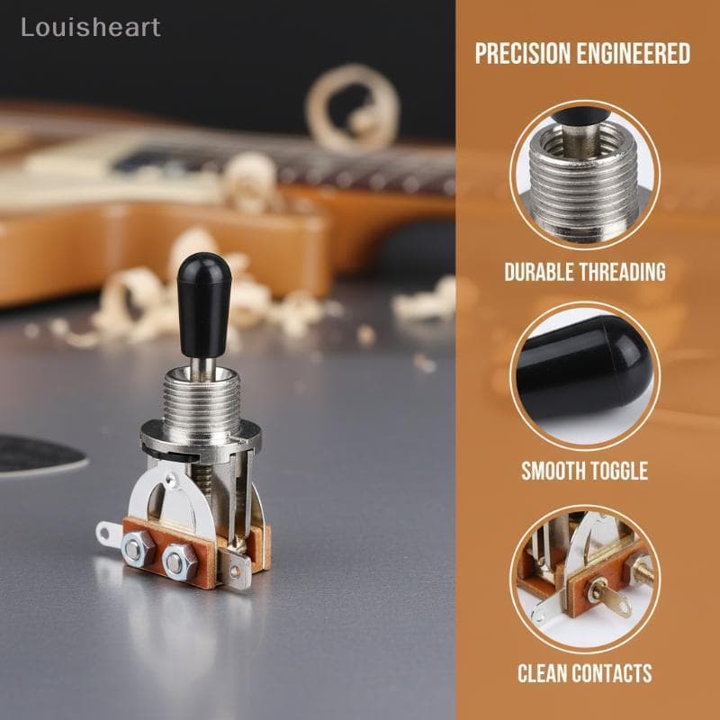 < Louish > Interruptor De Guitarra Elétrica 3 Vias Seletor Piup Com Tampa De Ponta Peça Prática Para Les Paul Novo