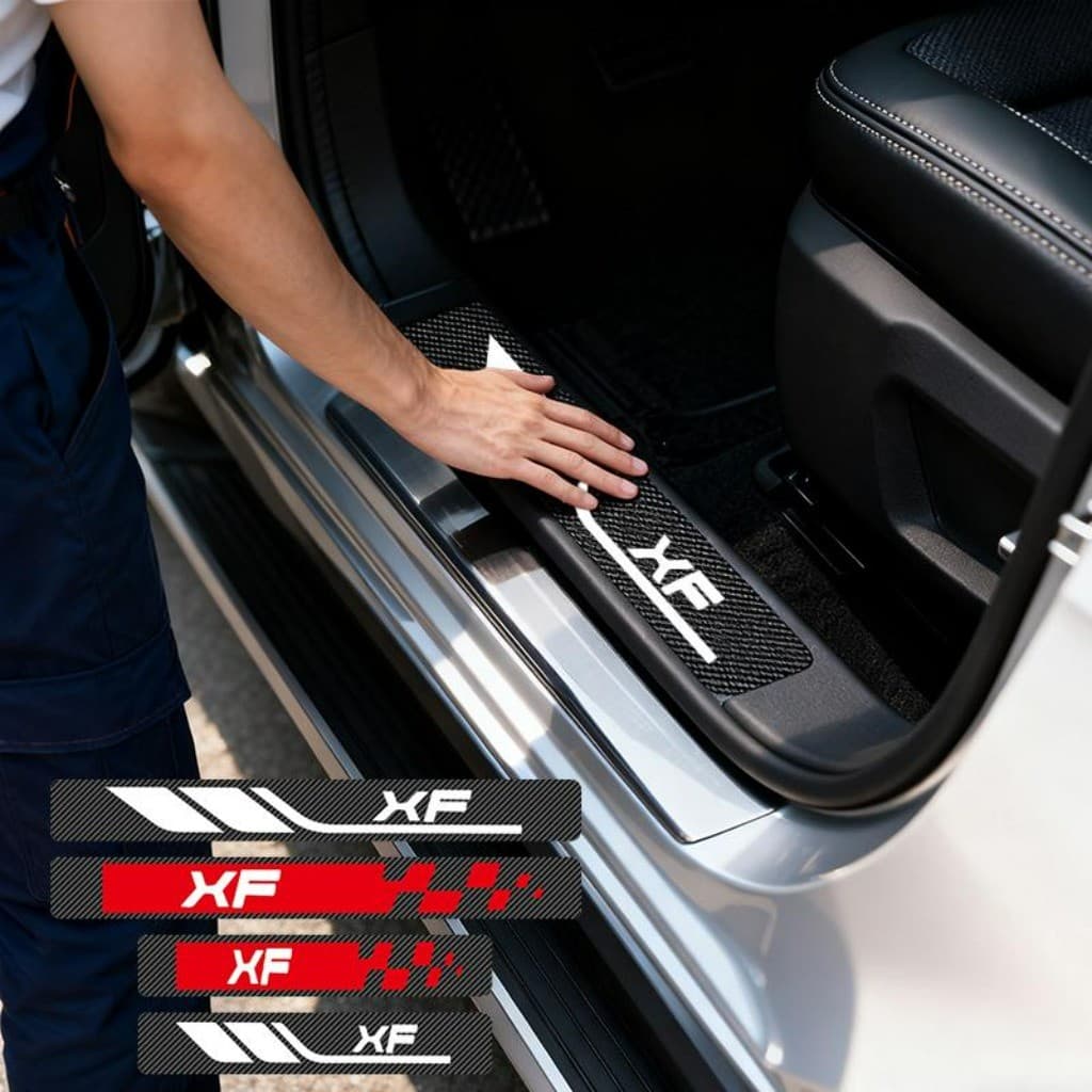 Kit 4 Peças Antiarranhão Fita Protetora De Porta Soleira Automotiva Acessórios Para Carro For Jaguar XF R-Dynamic