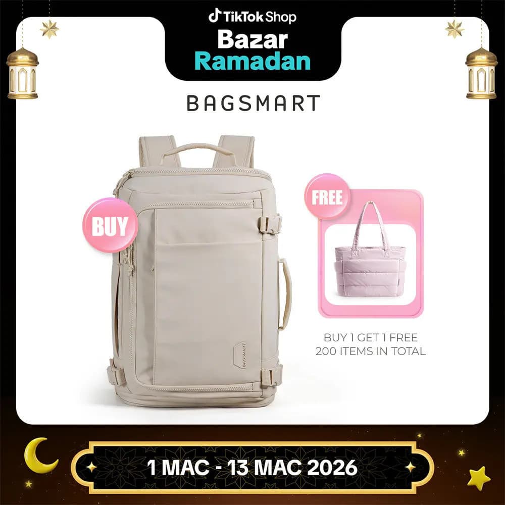 [Compre 1 Leve 2] Mochila de viagem, multifuncional, impermeável, com acesso rápido, BAGSMART, adequada para uso e
