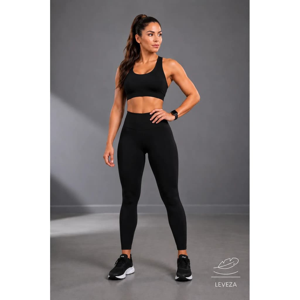 Calça Leg Feminina Cós Alto Zero Transparência Grossa Legging Academia Treino Cintura Alta