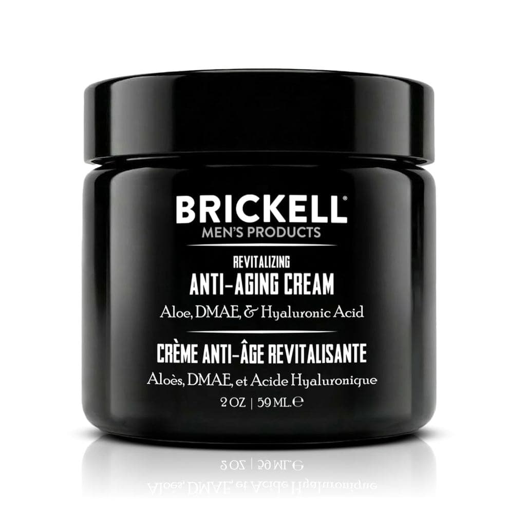 Creme Revitalizante Anti-Envelhecimento Brickell para Homens, Creme Noturno Anti-Rugas para Reduzir Linhas Finas e Rugas