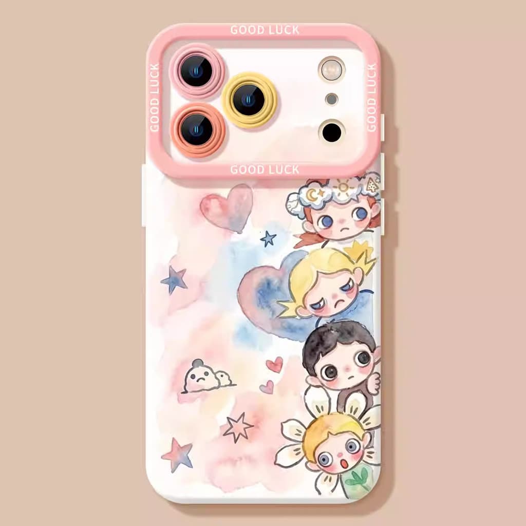 Anjo fofo de desenho animado adequado para capa de telefone Apple 17PROMAX iPhone16/15 resistente a choques e resistente