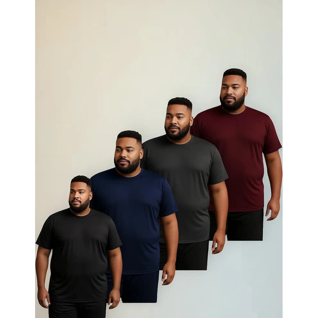 Kit 4 Camisetas Plus Size Camiseta Plus Dry Corrida Treino