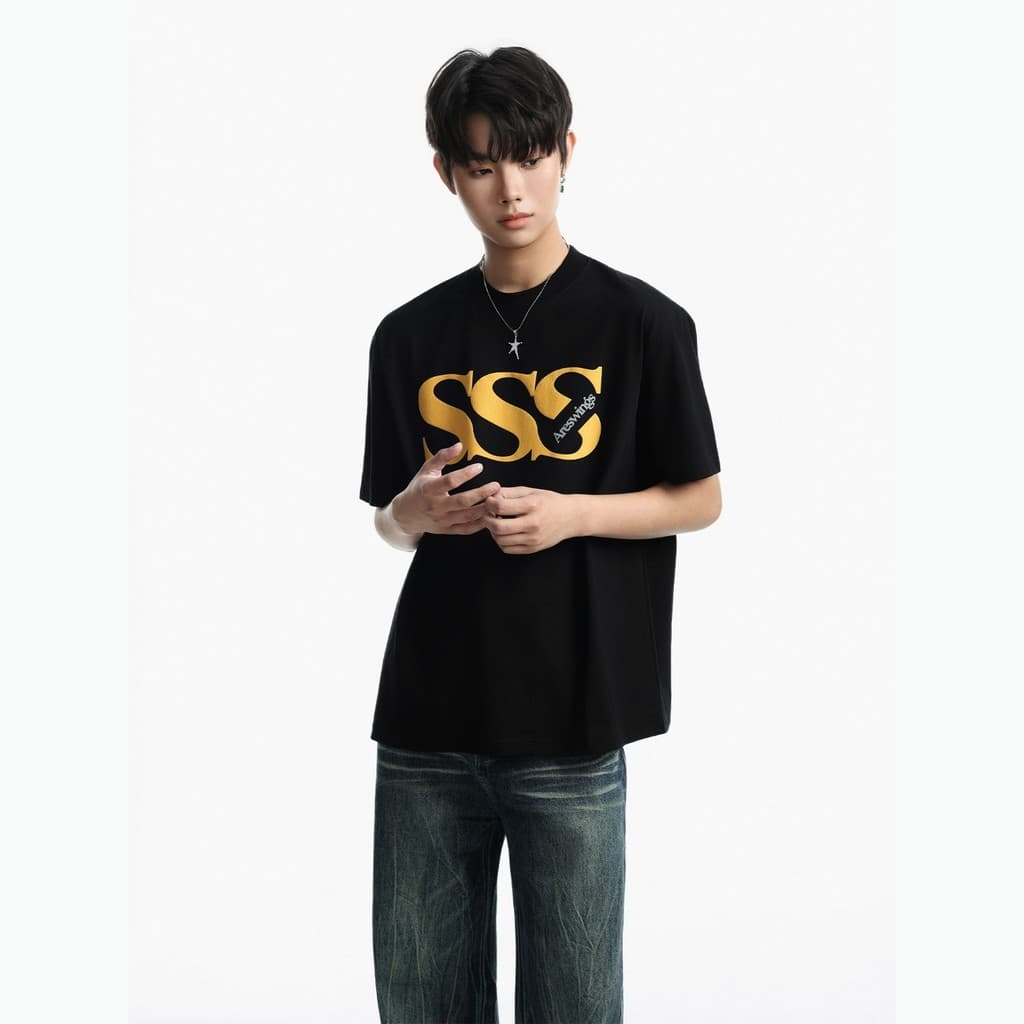 Americano Retro contraste cor logotipo básico impresso camiseta masculino feminino All-Match solto confortável Casual em