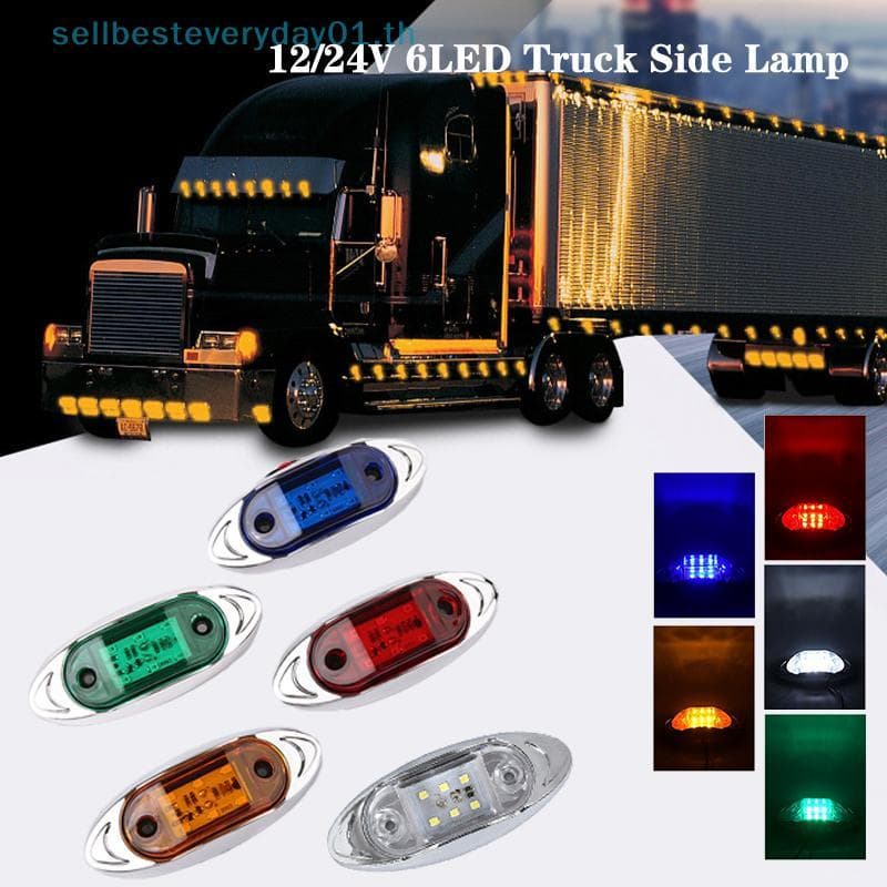 & Sellbest 1Pc 12V 24V Auto 6LED Luzes De Sinalização Marcador Lateral Trailer Tru Signal Lamp Multifuncional Luz De Lar