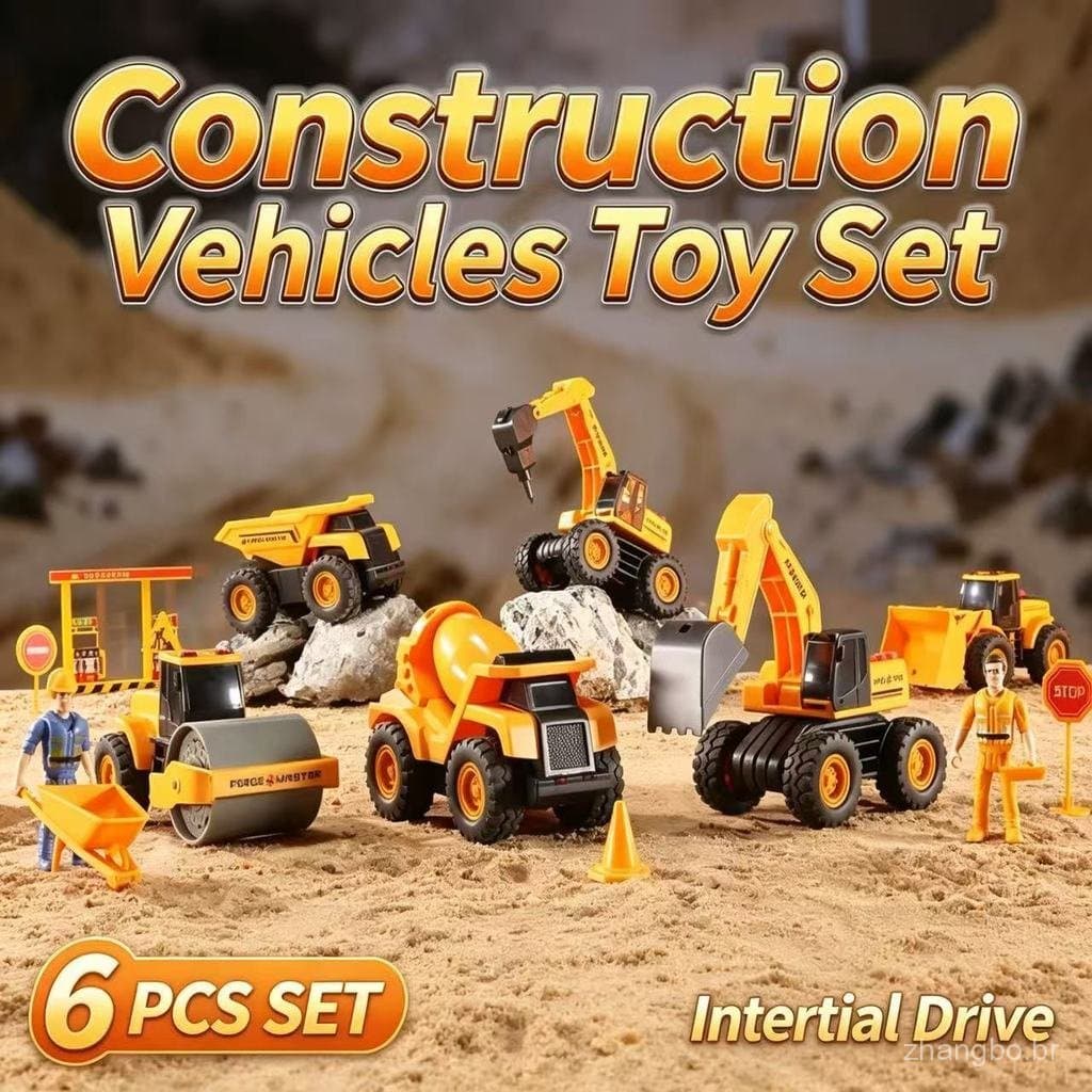 Brinquedo modelo de veículo de engenharia menino com efeito de luz sonora, presente de aniversário INHV