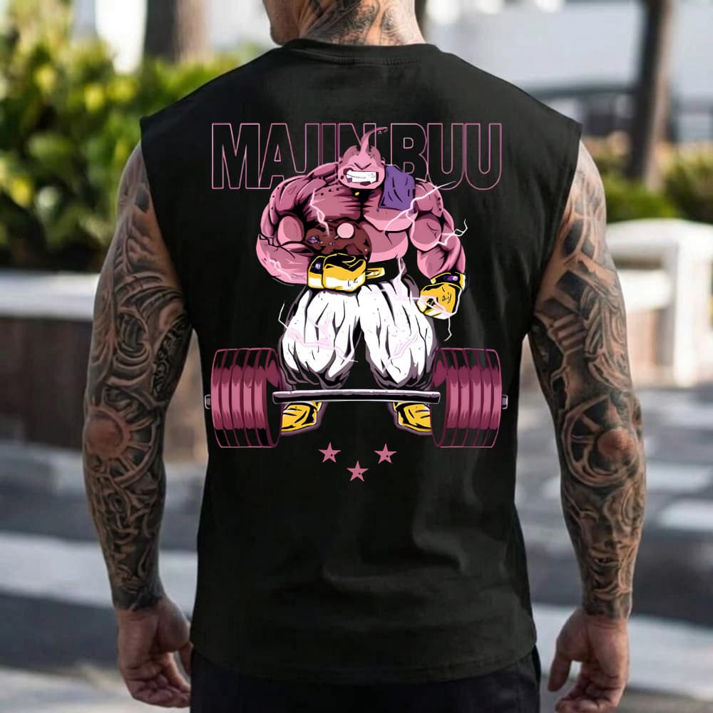 Regata Masculina Oversized Machão Larga Longline Confortavel Para Treino personagem Anime  Algodão Premium