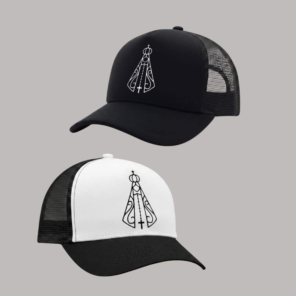 Kit 2 Bonés Trucker Telinha Nossa Senhora Ajustável Unissex Pronta Entrega
