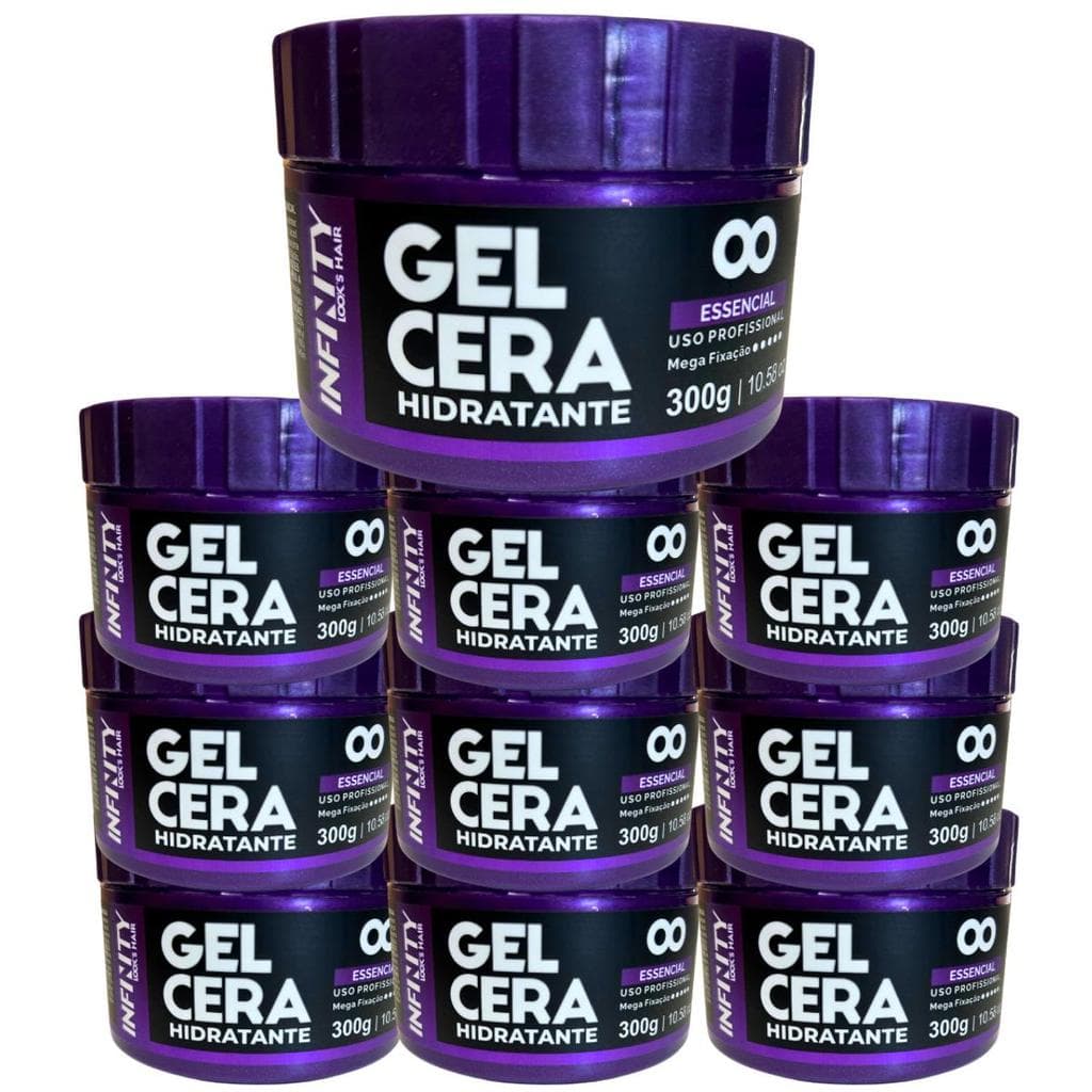 Kit 10 Gel Cera Infinity Mega Fixação 300g - Envio 24 Horas